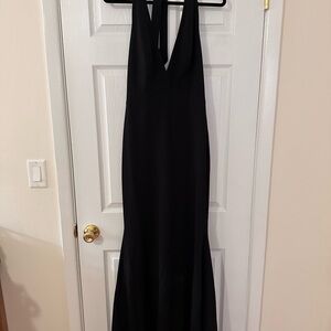 Dress the Population Black Backless Gown